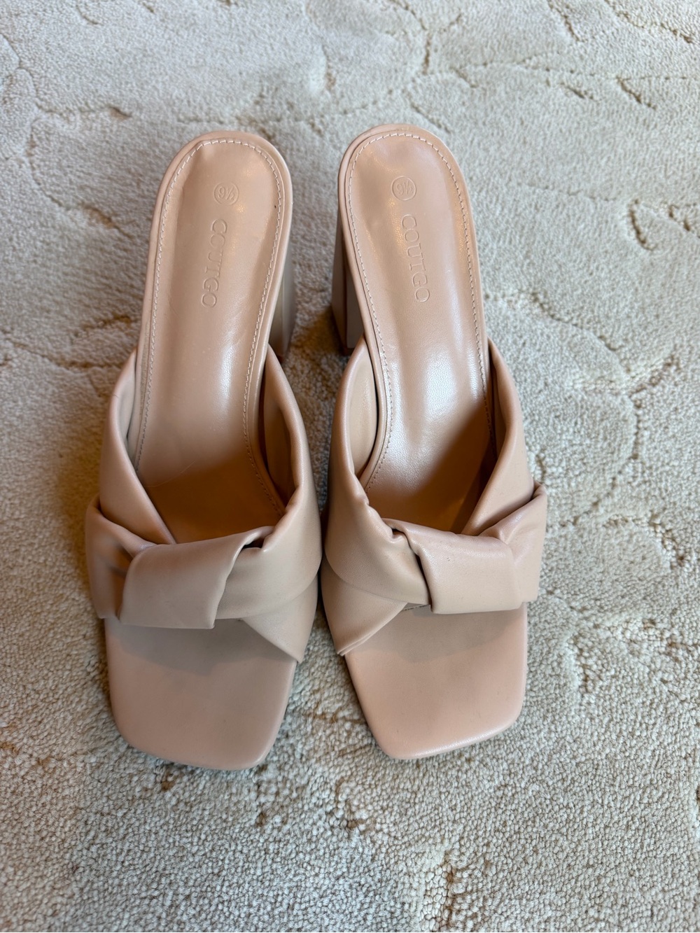 Gianvito Rossi Blush Knot Leather Slide Mules